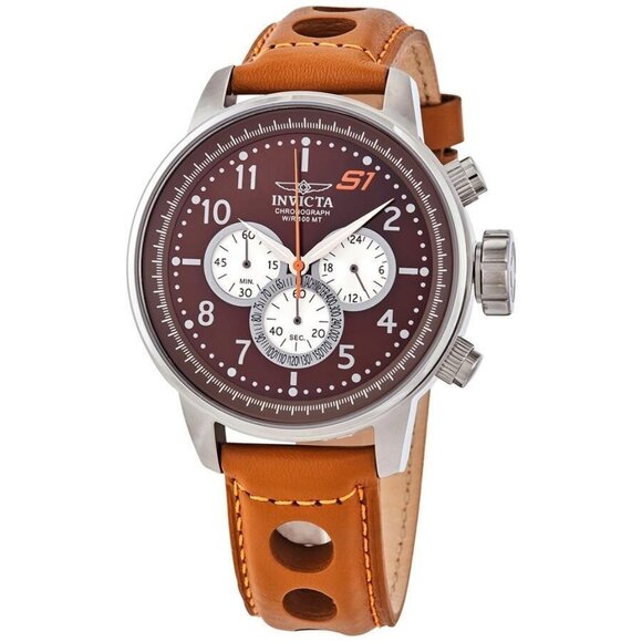 NWT Authentic Invicta S1 Rally Chronograph Quartz Brown Dial Men's Watch - Picture 1 of 3